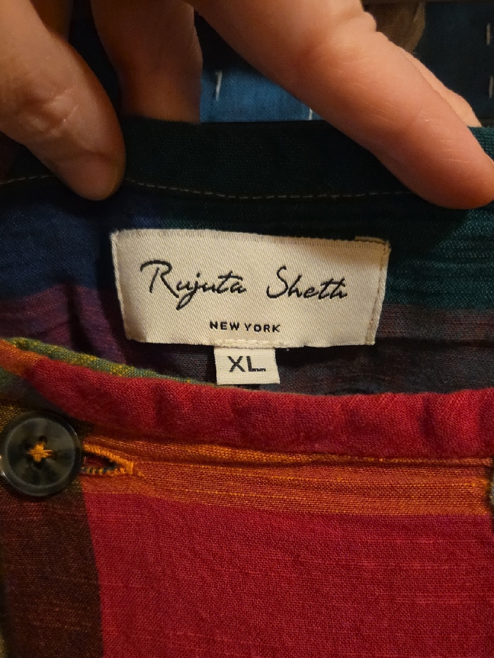 Rujuta Sheth sz XL Frida Pants in Multi Chex - Picture 4 of 12